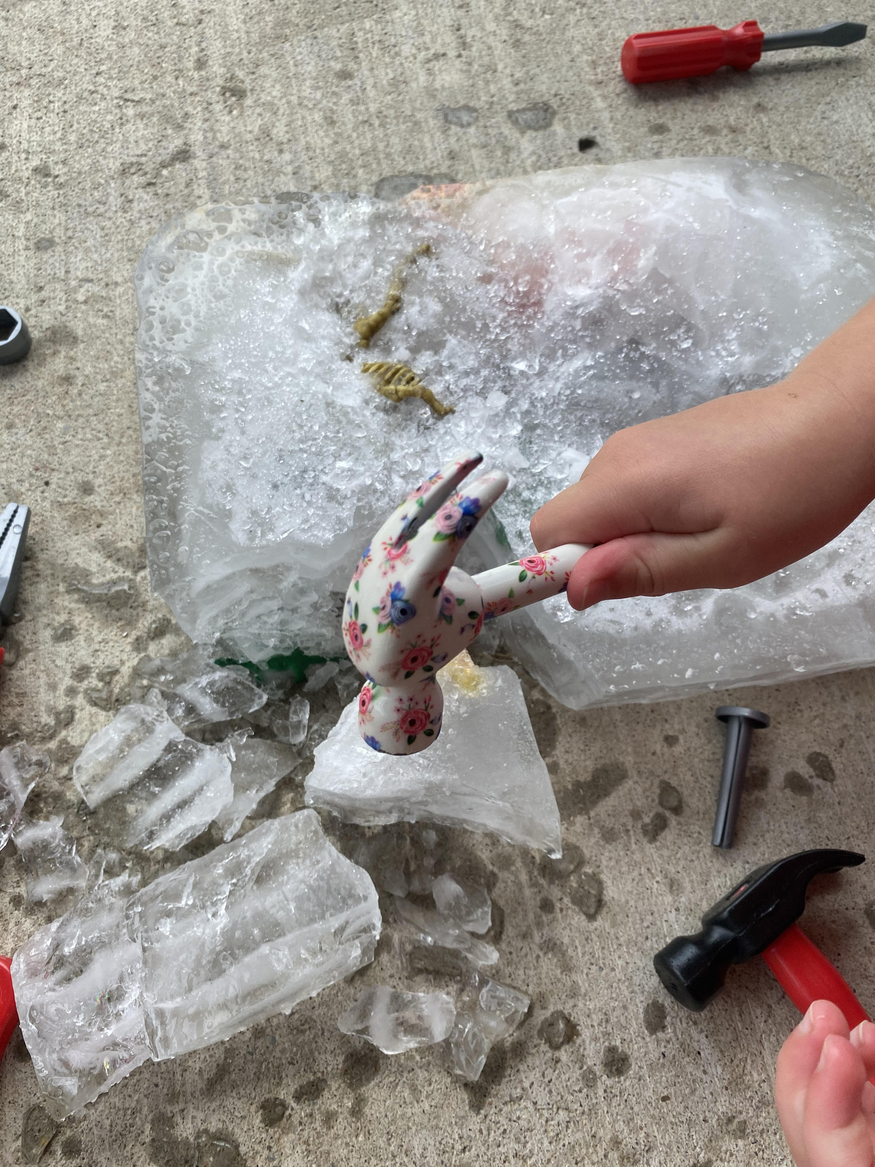 Toddler Activity to keep them busy! Make a frozen dinosaur dig!