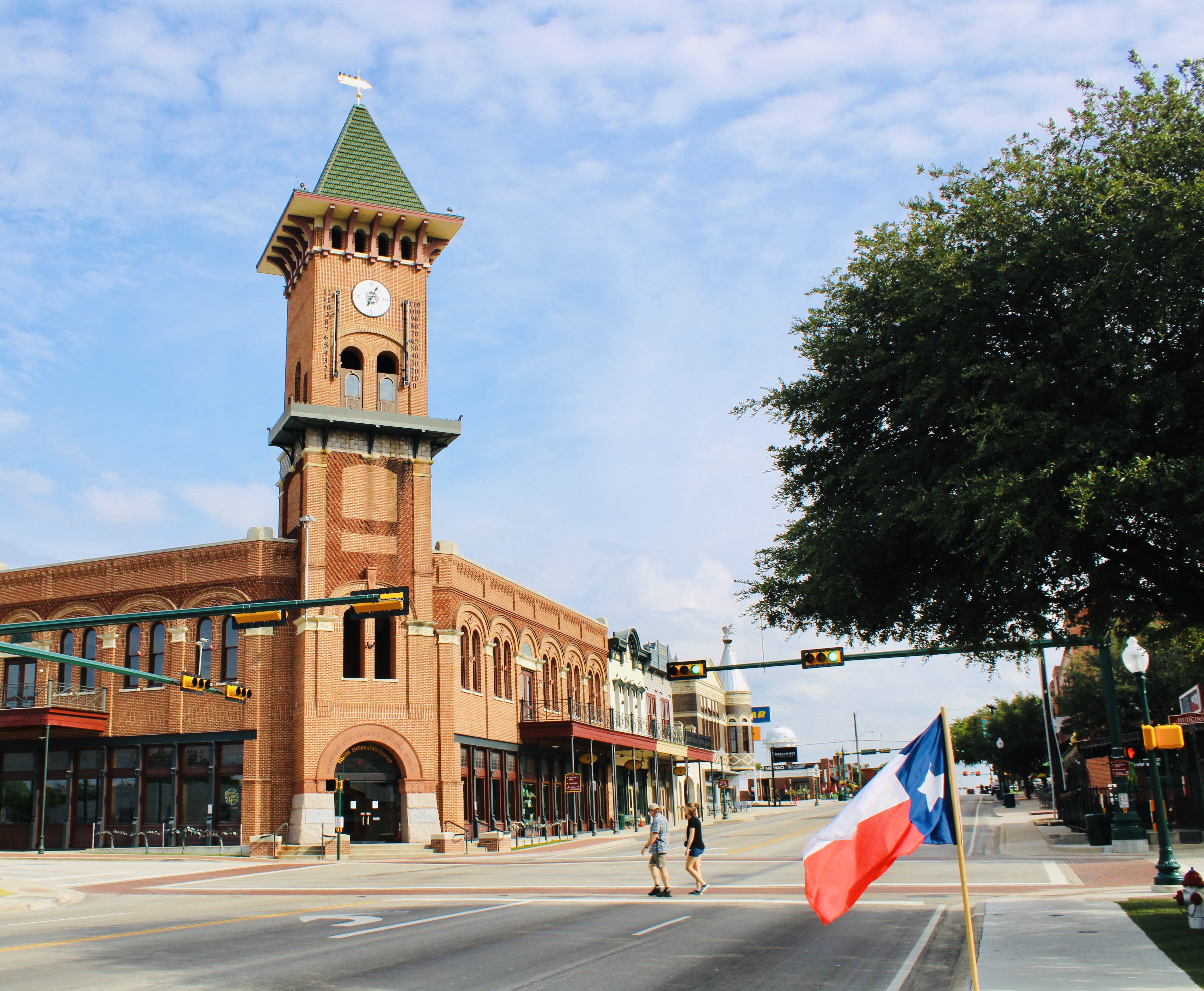 Main Entrance of the historical main street in grapevine. 