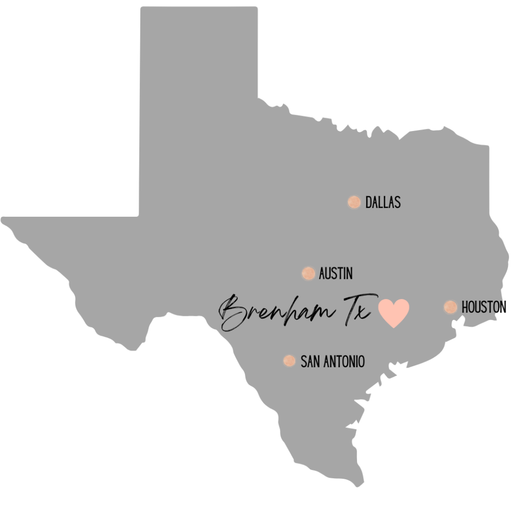 Directions to Brenham Texas map.
