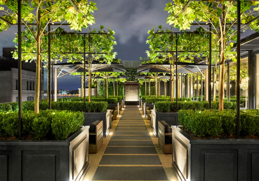 Photo RH Rooftop NYC, 2022. The RH Rooftop Restaurant NYC is the perfect spot for rooftop brunches in NYC. 