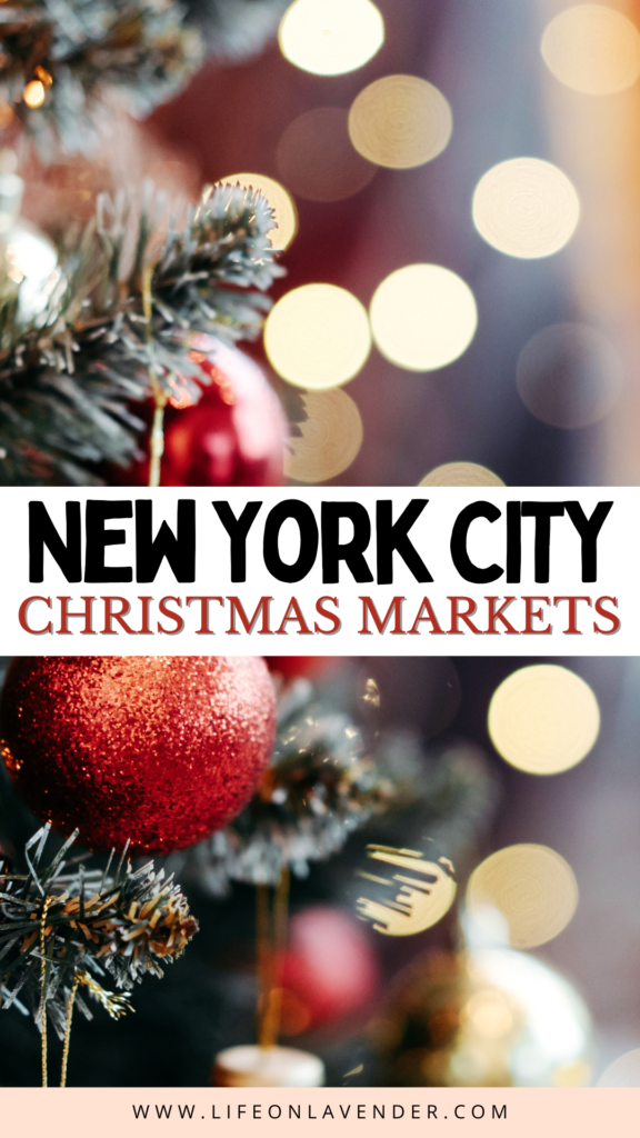 Christmas Markets in NYC. Pinterest Pin.