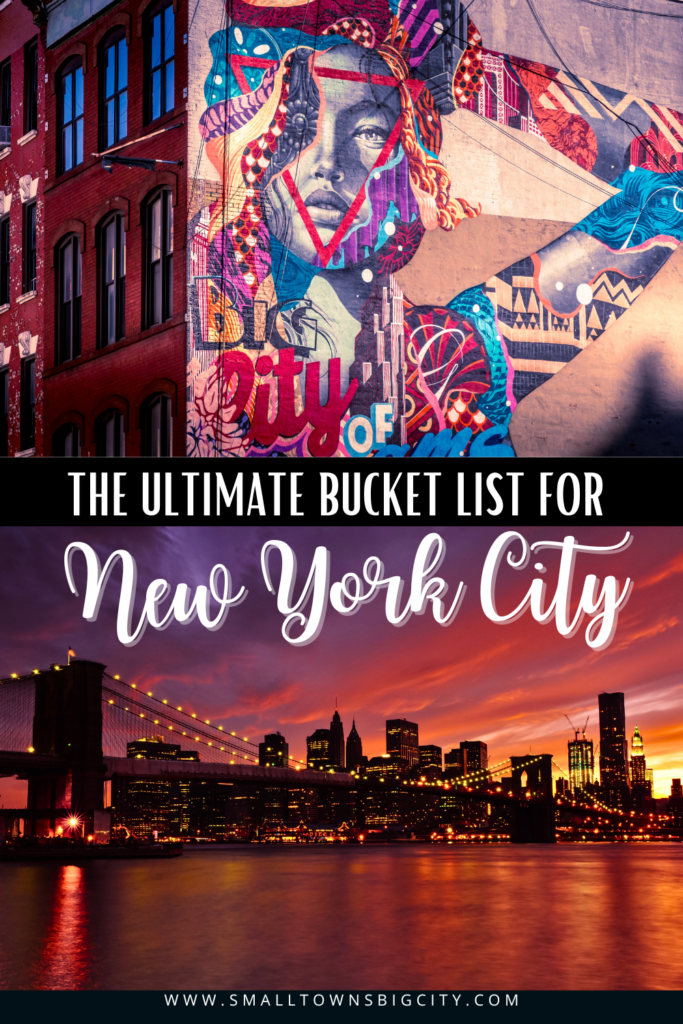 NYC Bucket List. Pinterest Pin