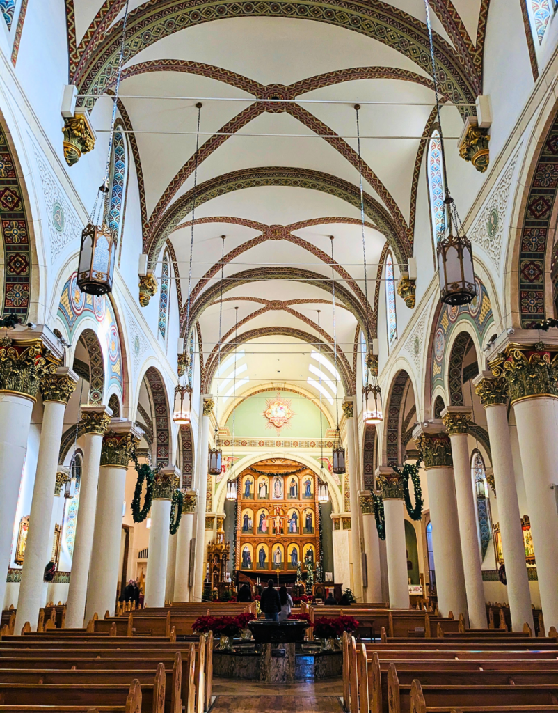 Downtown Santa Fe MN. Inside of Cathedral Basilica of St. Francis of Assisi